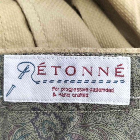 エトネ Etonne TESSUTI DI SONDRIO コットン ポリウレタン 2タック テーパードパンツ メンズ JPN:L