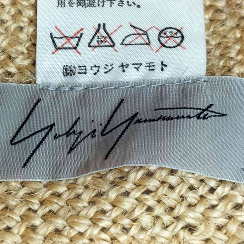 ヨウジヤマモト Yohji Yamamoto リネン100 つば広 麦わら ハット メンズ