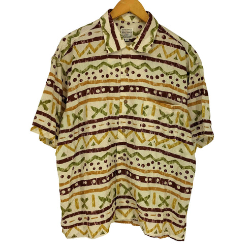 BULLIT SHIRTS レーヨン100 総柄 ループ留め オープンカラーシャツ メンズ JPN:M