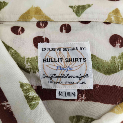 BULLIT SHIRTS レーヨン100 総柄 ループ留め オープンカラーシャツ メンズ JPN:M
