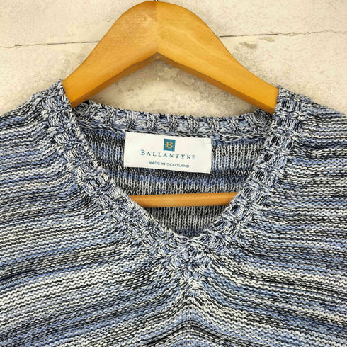 BALLANTYNE スコットランド製 コットン Vネックニット メンズ JPN:3