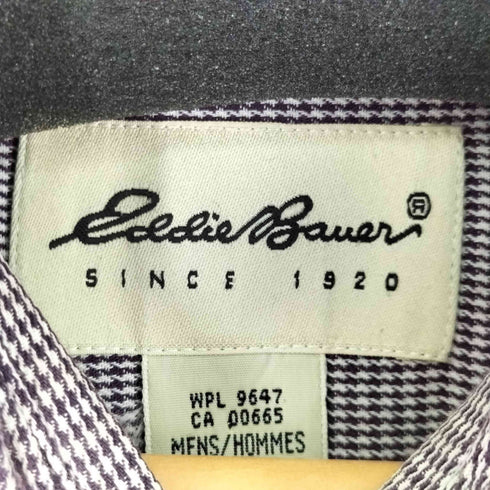 エディーバウアー Eddie Bauer 90S 白タグ L/S BD フラップポケット 千鳥格子 シャツ メンズ JPN:M