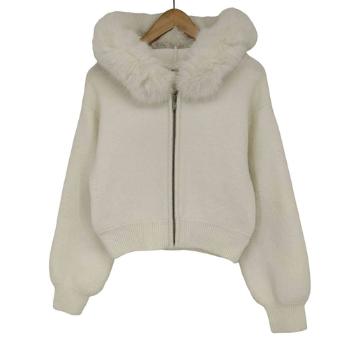 スナイデル snidel 25AW Sustainable ファー付きニットパーカー レディース ONE SIZE