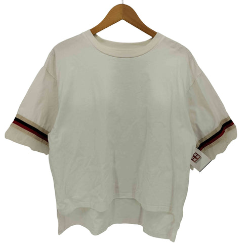 レディラックルカ LADY LUCK LUCA 23SS ラインチュールフリルTシャツ 袖チュール クルーネック プルオーバー レディース