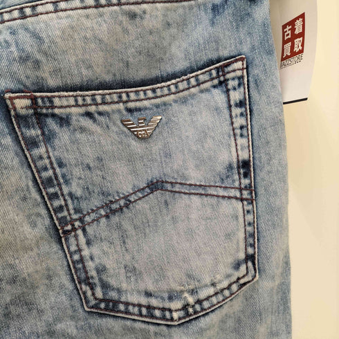 アルマーニジーンズ ARMANI JEANS ケミカルウォッシュ スクラッチ加工 ダメージ デニム パンツ メンズ 31
