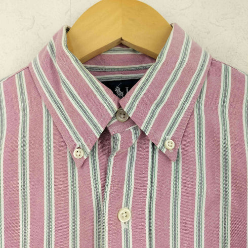 ラルフローレン RALPH LAUREN 90s CUSTOM FIT ポニー刺繍 ストライプレギュラーカラー 長袖シャツ メンズ import:XS