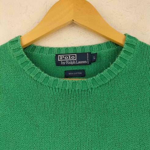 ポロバイラルフローレン Polo by RALPH LAUREN 90s ポニー刺繍 クルーネックコットンニット メンズ JPN:L