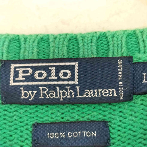 ポロバイラルフローレン Polo by RALPH LAUREN 90s ポニー刺繍 クルーネックコットンニット メンズ JPN:L