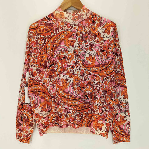 MORLEY 花柄 メッシュ マルチカラーハーフジップ レディース 36