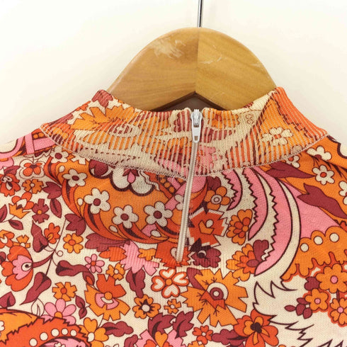 MORLEY 花柄 メッシュ マルチカラーハーフジップ レディース 36