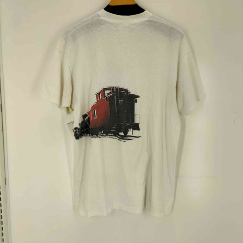 フルーツオブザルーム FRUIT OF THE LOOM コピーライト1990 USA製 蒸気機関車イラスト Tシャツ メンズ XL