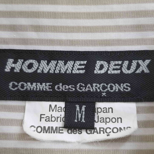 コムデギャルソンオムドゥ COMME des GARCONS HOMME DEUX 18AW AD2018 デザインボタン ストライプ レギュラーカラーシャツ メンズ JPN:M