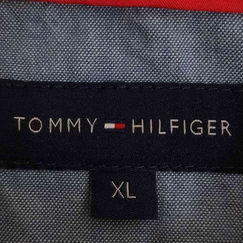 トミーヒルフィガー TOMMY HILFIGER ロゴ刺繍 ワッペン エンブレム 2枚襟 鹿の子 ポロシャツ メンズ import:XL
