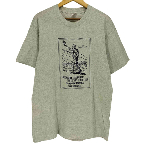 フルーツオブザルーム FRUIT OF THE LOOM 90S USA製 シングルステッチ プリント Tシャツ 1994 KUJU OITA メンズ import:L