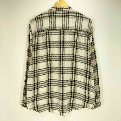 NEUTRAL GEAR インド製 バンドカラー チェック シャツ メンズ import:M