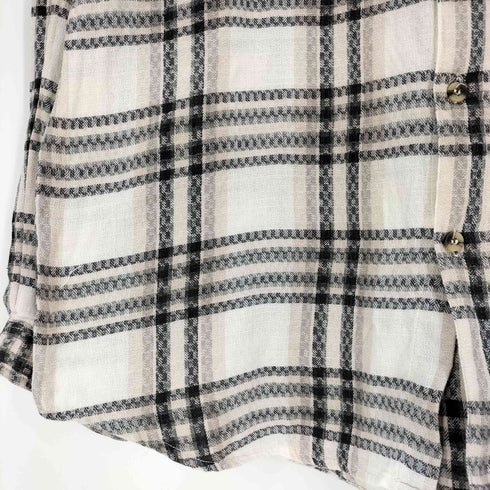 NEUTRAL GEAR インド製 バンドカラー チェック シャツ メンズ import:M