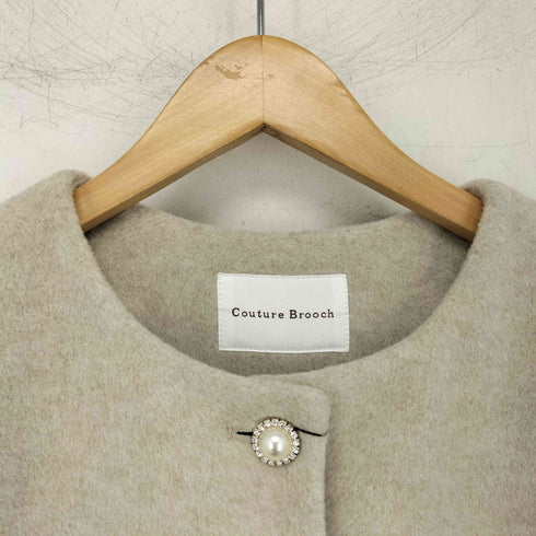 クチュールブローチ Couture brooch ビジュー釦ロングコート レディース S