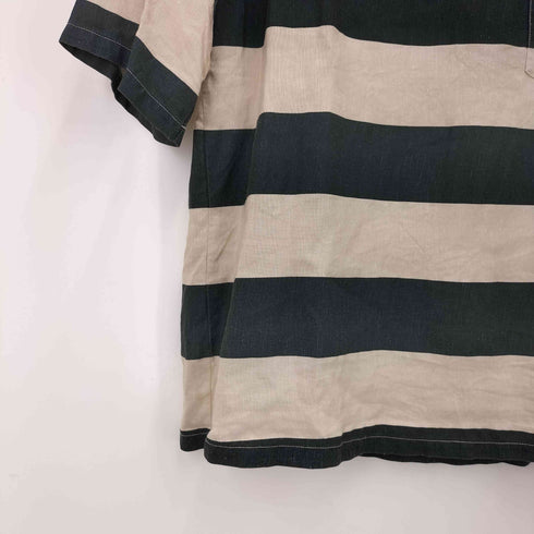M'S BRAQUE ボーダー リネン レーヨン バスク シャツ メンズ ML