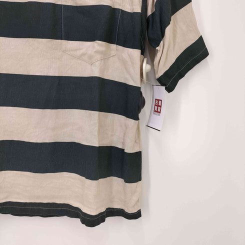 M'S BRAQUE ボーダー リネン レーヨン バスク シャツ メンズ ML