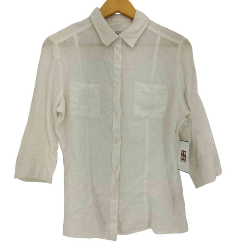 ウィークエンドマックスマーラ Weekend Max Mara フロントダブルポケット リネン長袖シャツ レディース import:L