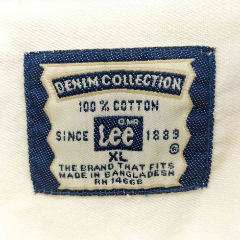 リー Lee 90-00S DENIM COLLECTION 企業ロゴ 刺繍 ボタンダウン L/S シャツ メンズ import:XL