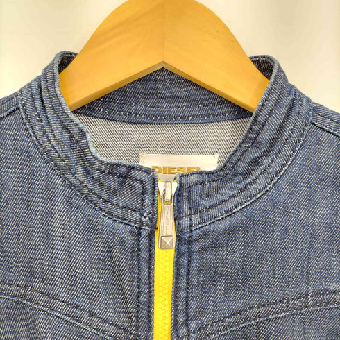 ディーゼル DIESEL YELLBAN ダブルジップ エルボーパッチ デニム ライダースジャケット Y2k メンズ import:XS