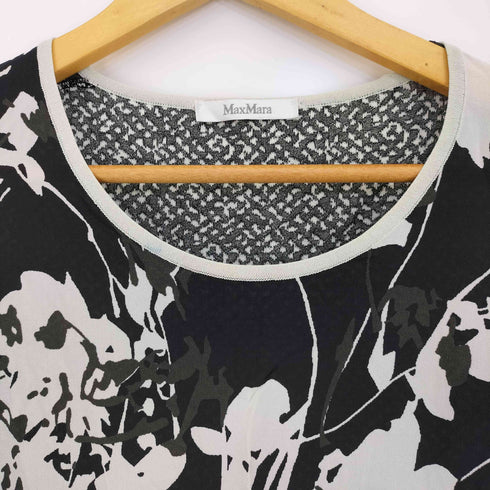 マックスマーラ MAX MARA 白タグ 総柄 シルク ジョーゼット プルオーバーブラウス レディース import:S