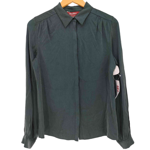 マックスマーラステュディオ MAX MARA STUDIO シルク ベルベット ストレッチ 長袖シャツ レディース J 42