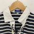 バーバリーブルーレーベル BURBERRY BLUE LABEL ワンポイント刺繍 レースアップ ボーダー S/S ポロシャツ Y2K レディース EUR:38