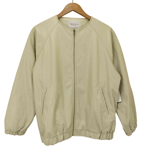 アデイインザライフユナイテッドアローズ A day in the life UNITED ARROWS 24SS レザーライク ラグラン ノーカラーブルゾン レディース FREE