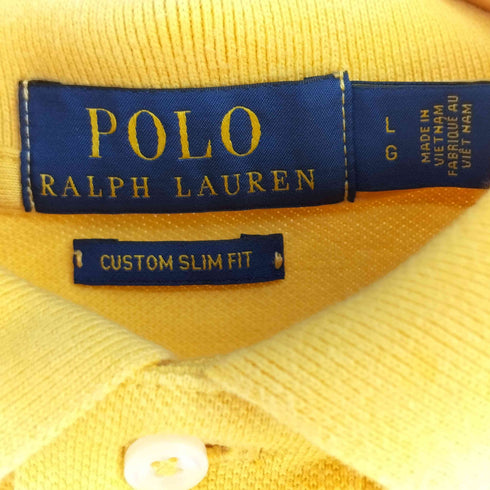 ポロラルフローレン POLO RALPH LAUREN CUSTOM SLIM FIT 長袖 ポロシャツ メンズ L