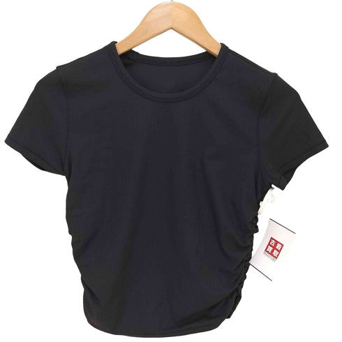 ルルレモン lululemon サイドギャザー クルーネック Tシャツ レディース