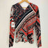 ジャストカヴァリ Just Cavalli ペイズリー柄 深Vネック ジャージートップ レディース 44