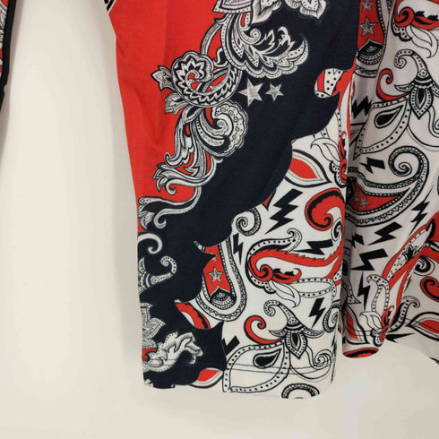 ジャストカヴァリ Just Cavalli ペイズリー柄 深Vネック ジャージートップ レディース 44