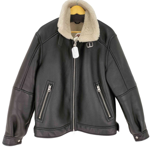 ザラ ZARA フェイクムートン フライトジャケット メンズ import:L