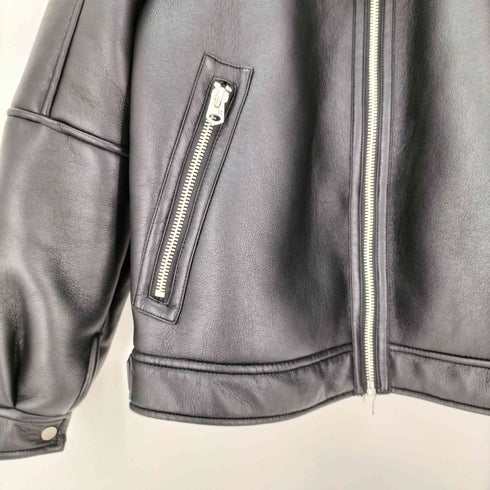 ザラ ZARA フェイクムートン フライトジャケット メンズ import:L