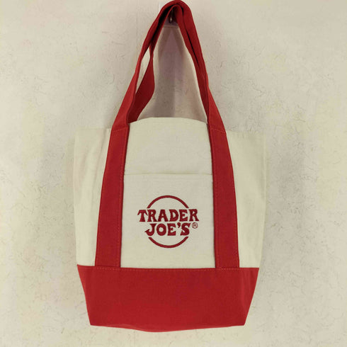 TRADER JOE'S 刺繍デザイン キャンバスハンドバッグ メンズ