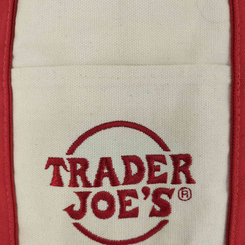 TRADER JOE'S 刺繍デザイン キャンバスハンドバッグ メンズ