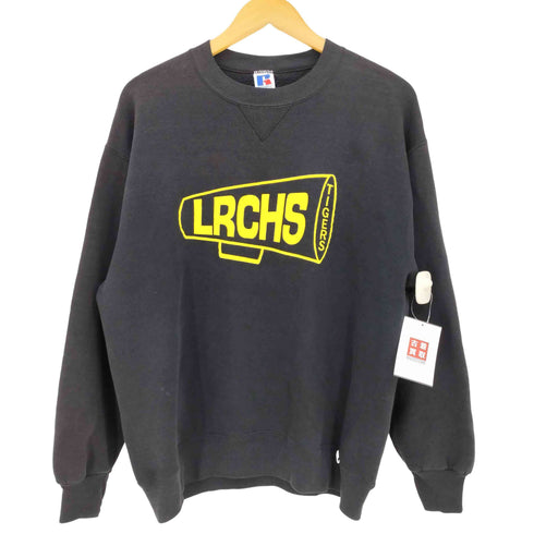 ラッセルアスレチック RUSSELL ATHLETIC 90s USA製 LRCHS TIGERS カレッジ ラバープリント 前V クルーネックスウェット メンズ import:XL