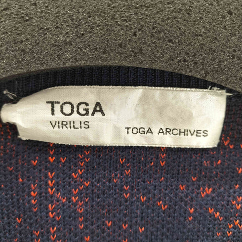 トーガビリリース TOGA VIRILIS TOGA ARCHIVES WOOL JACQUARD KNIT CARDIGAN ウール ジャガード ニット カーディガン ラメ レーヨン混 スナップボタン メンズ JPN:48