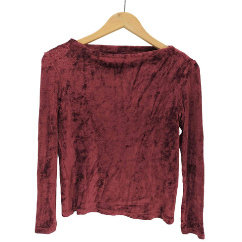 ベースレンジ BASERANGE ベロア ベルデット L/S クロップド トップ カットソー レディース JPN:XS