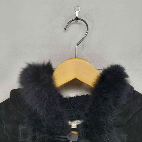 グリーンレーベルリラクシング GREEN LABEL RELAXING pig leather&rabbit fur ピッグレザー&ラビットファー ファー切替ダッフルコート Y2K レディース 38