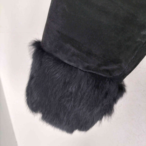グリーンレーベルリラクシング GREEN LABEL RELAXING pig leather&rabbit fur ピッグレザー&ラビットファー ファー切替ダッフルコート Y2K レディース 38