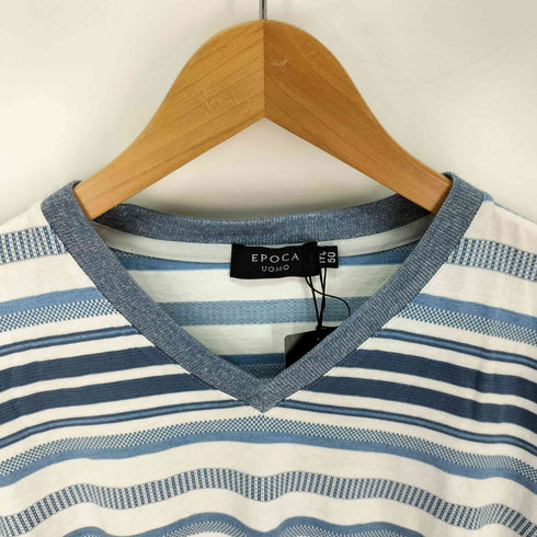 エポカウォモ Epoca uomo Vネック ボーダー S/S TEE メンズ 50
