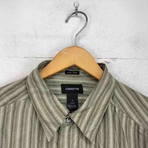 クレイボーン Claiborne ストライプシルクシャツ メンズ JPN:XL