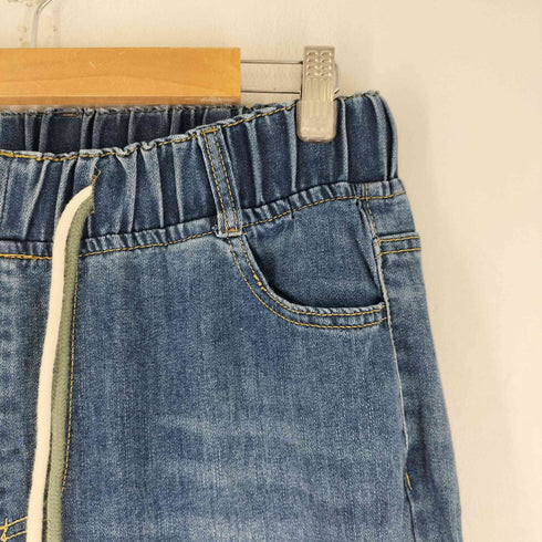 クロス装飾 イージーワイド デニムパンツ メンズ M-L