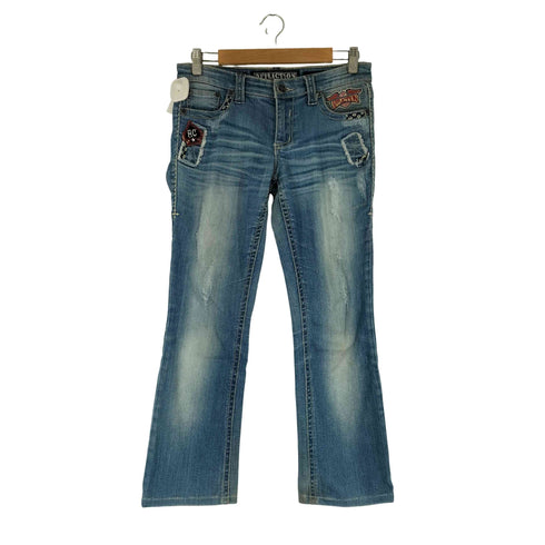 AFFLICTION パッチ加工 フレアデニムパンツ y2k レディース 28