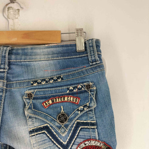 AFFLICTION パッチ加工 フレアデニムパンツ y2k レディース 28