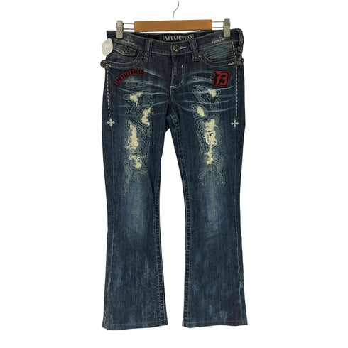 AFFLICTION ダメージ加工 フレアデニムパンツ y2k レディース 28