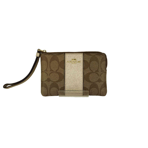 コーチ COACH PVC Signature Stripe Wristlet Wallet レディース FREE
